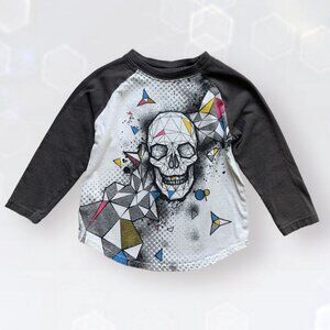 OP Geometric Skull Raglan Tee